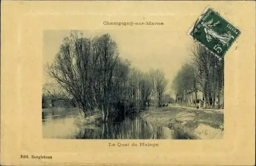 Ak Champigny sur Marne Val de Marne, Le Quai de Halage
