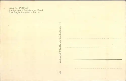 Ak Barnhausen Borgholzhausen in Westfalen, Gasthof Potthoff, Aussen- und Innenansicht