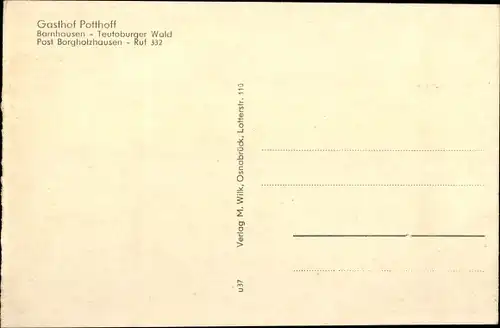 Ak Barnhausen Borgholzhausen in Westfalen, Gasthof Potthoff, Aussen- und Innenansicht