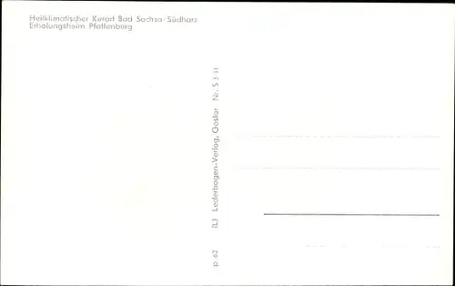 Ak Bad Sachsa im Harz, Erholungsheim Pfaffenberg