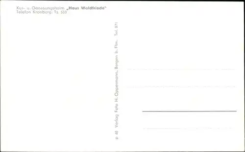 Ak Kronberg im Taunus, Kur- und Genesungsheim Haus Waldfriede