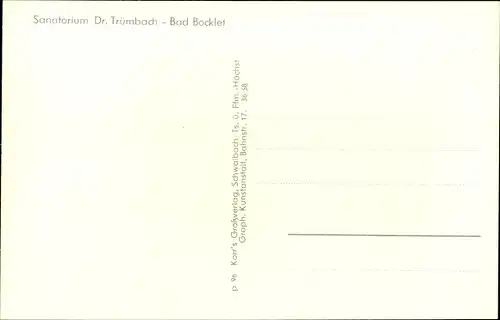 Ak Bad Bocklet in Unterfranken, Sanatorium Dr. Trümbach, Ausblick