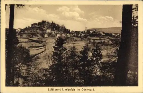 Ak Lindenfels im Odenwald, Blick zum Ort