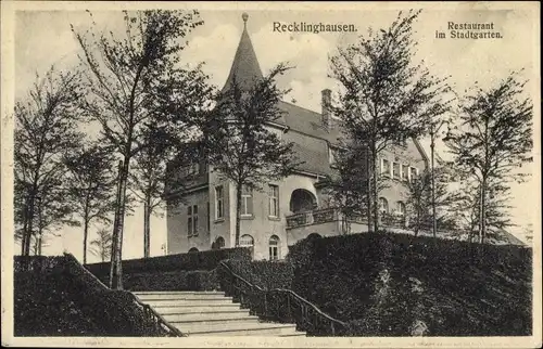 Ak Recklinghausen im Ruhrgebiet, Restaurant im Stadtgarten