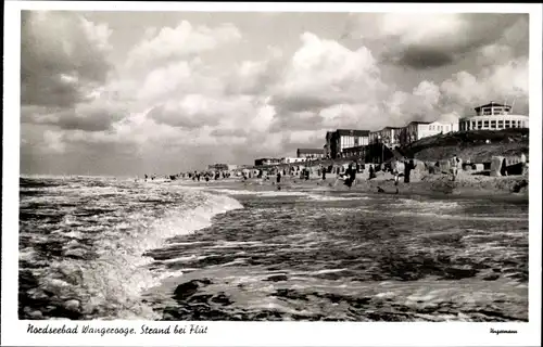 Ak Nordseebad Wangerooge in Ostfriesland, Strand bei Flut