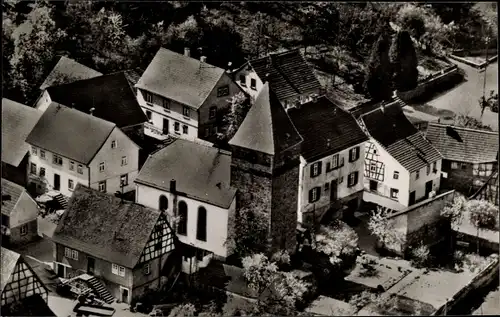 Ak Waldmichelbach Wald Michelbach im Odenwald Hessen, Kirche, Luftbild