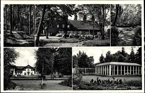 Ak Bad Waldliesborn Lippstadt Nordrhein Westfalen, Gasthof Fr. Schulte, Brunnenhaus, Badehaus