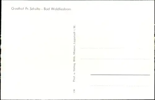 Ak Bad Waldliesborn Lippstadt Nordrhein Westfalen, Gasthof Fr. Schulte, Brunnenhaus, Badehaus