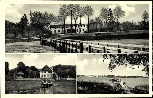 Ak Ulsnis in Schleswig Holstein, Fährhaus Ulsnis, Westbankheim, Anlegestelle