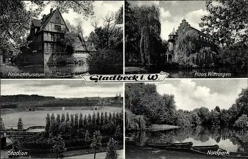 Ak Gladbeck im Ruhrgebiet, Haus Wittringen, Heimatmuseum, Stadion, Nordpark