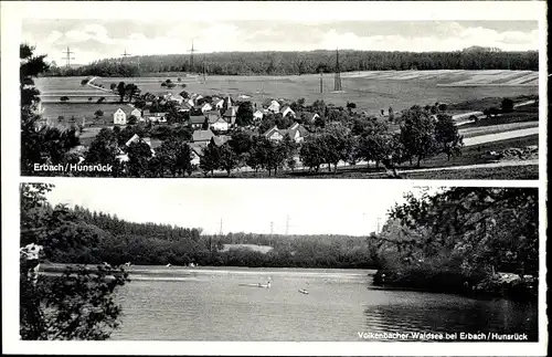 Ak Erbach Hunsrück, Volkenbacher Waldsee, Blick zum Ort