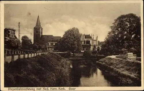 Ak Goor Overijssel, Diepenheimscheweg met Ned. Herv. Kerk