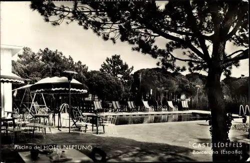 Ak Castelldefels Katalonien Spanien, Piscina de Hotel Neptuno