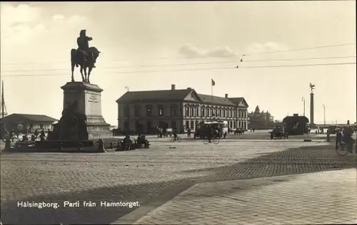 Ak Hälsingborg Helsingborg Schweden, Parti fran Hamntorget