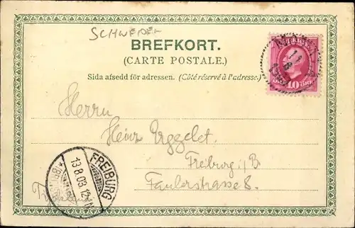 Ak Motala Schweden, Utsigt fran Stadsparken