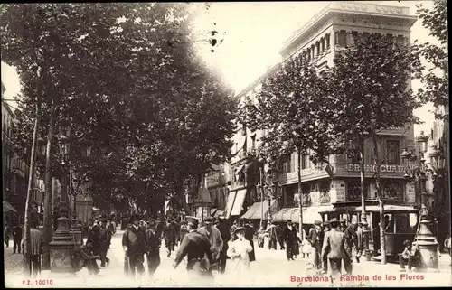 Ak Barcelona Katalonien Spanien, Rambla de las Flores