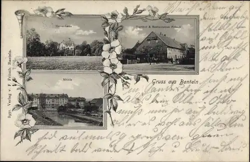 Ak Banteln Gronau an der Leine Niedersachsen, Herrenhaus, Gasthof Fritsch, Mühle