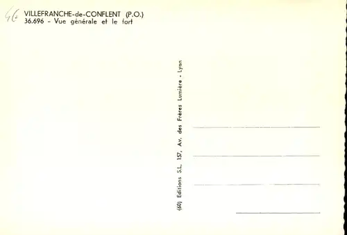 Ak Villefranche de Conflent Pyrénées Orientales, Vue generale et le fort