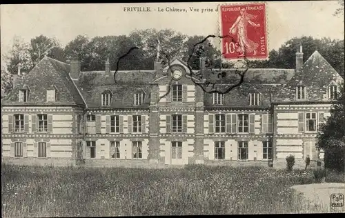 Ak Friville Somme, Le Chateau, Vorderansicht