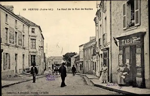 Ak Vertou Loire Atlantique, Le Haut de la Rue de Nantes