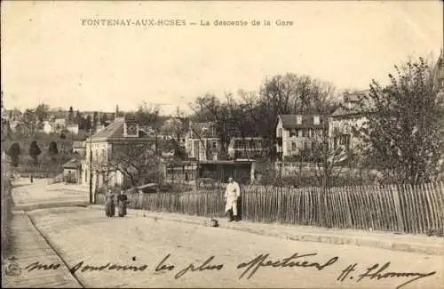 Ak Fontenay aux Roses Hauts de Seine, La descente de la Gare