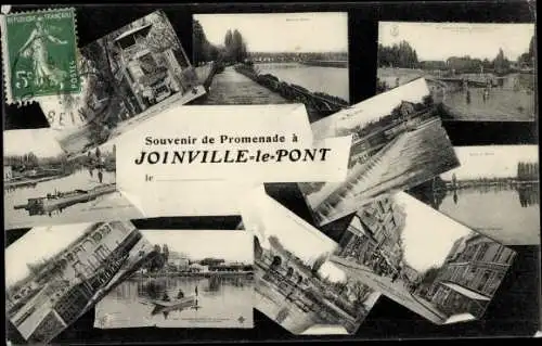 Ak Joinville le Pont Val de Marne, Bords de la Marne, Promenade