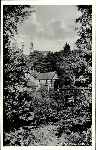 Ak Schönenberg Ruppichteroth Rhein Sieg Kreis, Brücke, Haus, Ortspartie