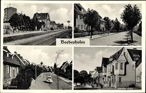 Ak Bordesholm in Holstein, Siedlung, Bahnhof, Bahnhofstraße