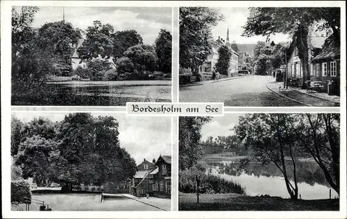 Ak Bordesholm in Schleswig Holstein, See, Straßenpartie, Platz