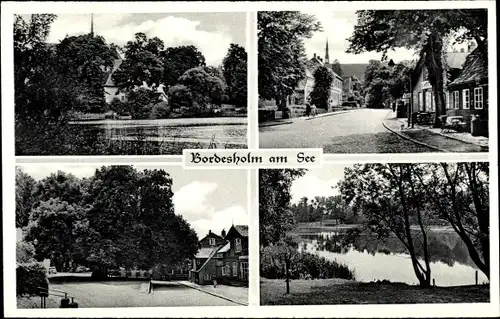 Ak Bordesholm in Schleswig Holstein, See, Straßenpartie, Platz