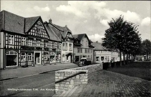 Ak Wellingholzhausen Melle in Niedersachsen, Kirchplatz