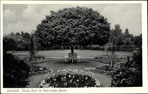 Ak Gütersloh in Westfalen, Runde Bank, Botanischer Garten