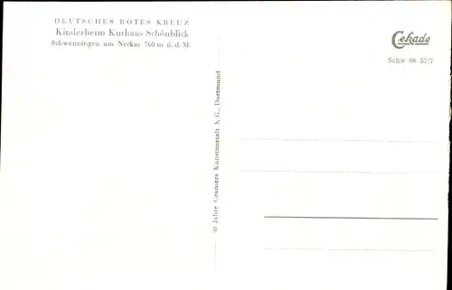 Ak Villingen Schwenningen im Schwarzwald, Kinderheim Kurhaus Schönblick, Deutsches Rotes Kreuz