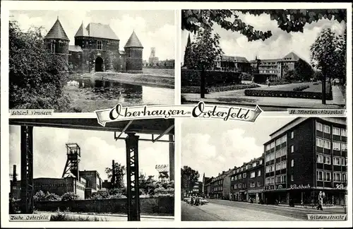 Ak Osterfeld Oberhausen im Ruhrgebiet, Schloss Vondern, Zeche, Gildenstraße, Sankt Marien-Hospital