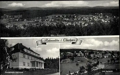 Ak Hahnenklee Bockswiese Goslar im Harz, Panorama, Kurteich, Kinderheim Hannover