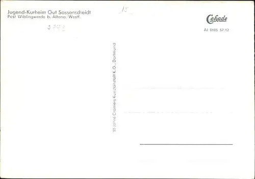 Ak Wiblingwerde im Sauerland, Jugend Kurheim Gut Sassenscheidt
