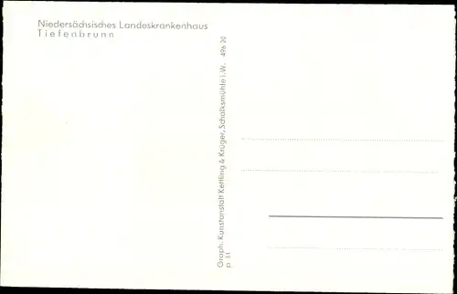 Ak Tiefenbrunn Rosdorf, Niedersächsisches Landeskrankenhaus, Teichanlage, Fontäne