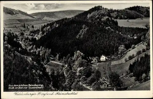 Ak Wałbrzych Waldenburg Schlesien, Reimsbachtal, Panorama