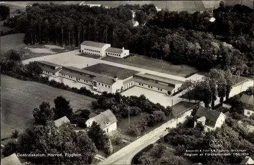 Ak Horred Schweden, Centralskolan, Flugbild