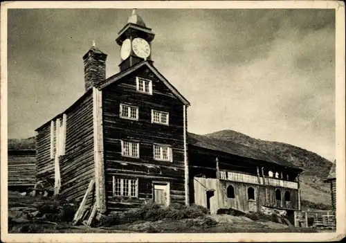 Ak Gudbrandsdalen Norwegen, Tofte gärd, Turm, Uhr