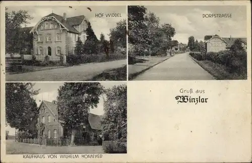 Ak Winzlar Rehburg Loccum in Niedersachsen, Dorfstraße, Hof Widdel, Kaufhaus