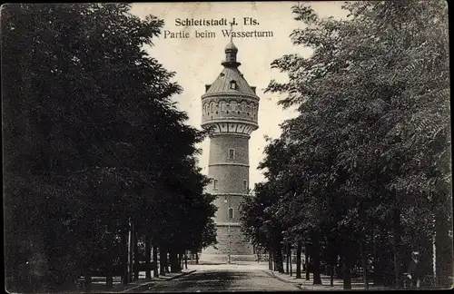 Ak Sélestat Schlettstadt Elsass Bas Rhin, Partie beim Wasserturm