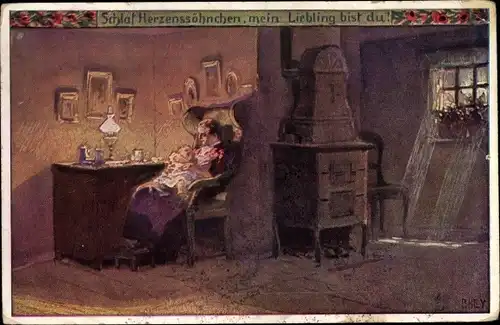 Lied Künstler Ak Hey, Paul, Volksliederkarten Nr. 50, Schlaf Herzenssöhnchen