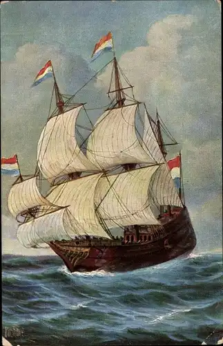 Künstler Ak Rave, Chr., Marine Galerie 236, Holländ. Westindien Fahrer, 17. Jh.