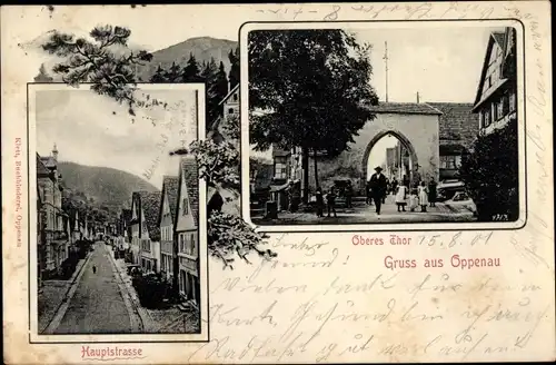 Ak Oppenau im Schwarzwald, Oberes Tor, Hauptstraße