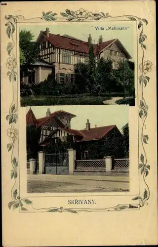 Ak Skřivany Skriwan Region Königgrätz, Villa Mallmann