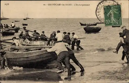 Ak Grandcamp les Bains Calvados, L'Embarquement