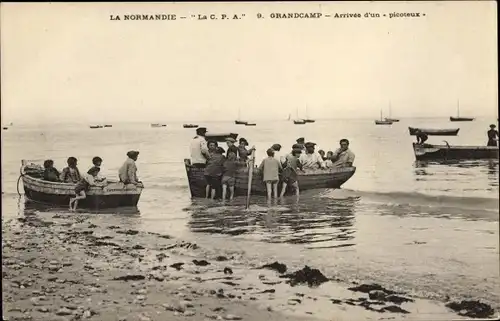 Ak Grandcamp les Bains Calvados, Arrivee d'un picoteux