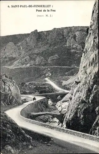 Ak Saint Paul de Fenouillet Pyrénées Orientales, Pont de la Fou