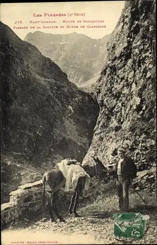 Ak Haut Louron Pyrénées Orientales, Route de Caillaouas, Passage de la Santete